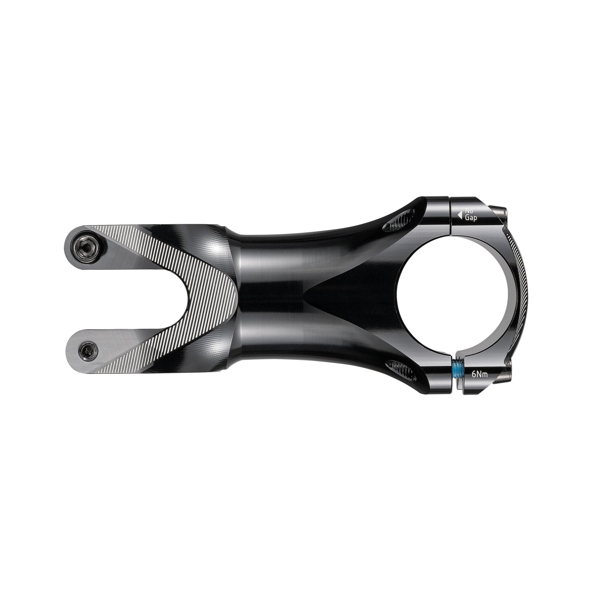 FUNN Tron Stem 80mm in black alloy, sleek CNC machined bike handlebar stem with clamp bolts and minimalist design