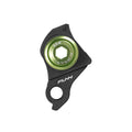 Funn mountain bike components - UDH Hanger Green in a white background.
