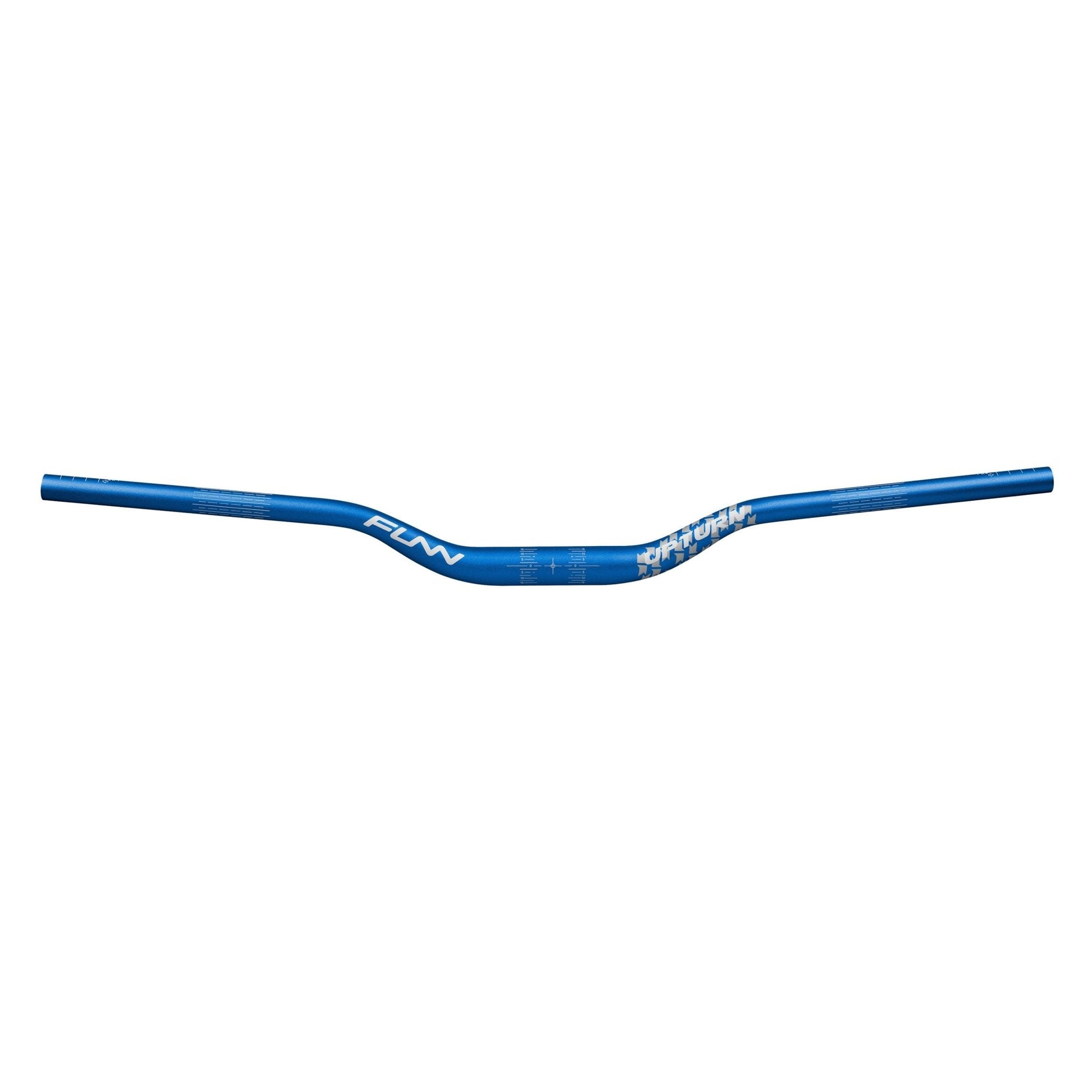 Funn mountain bike components - Upturn High Riser Handlebar Blue 40mm in a white background.