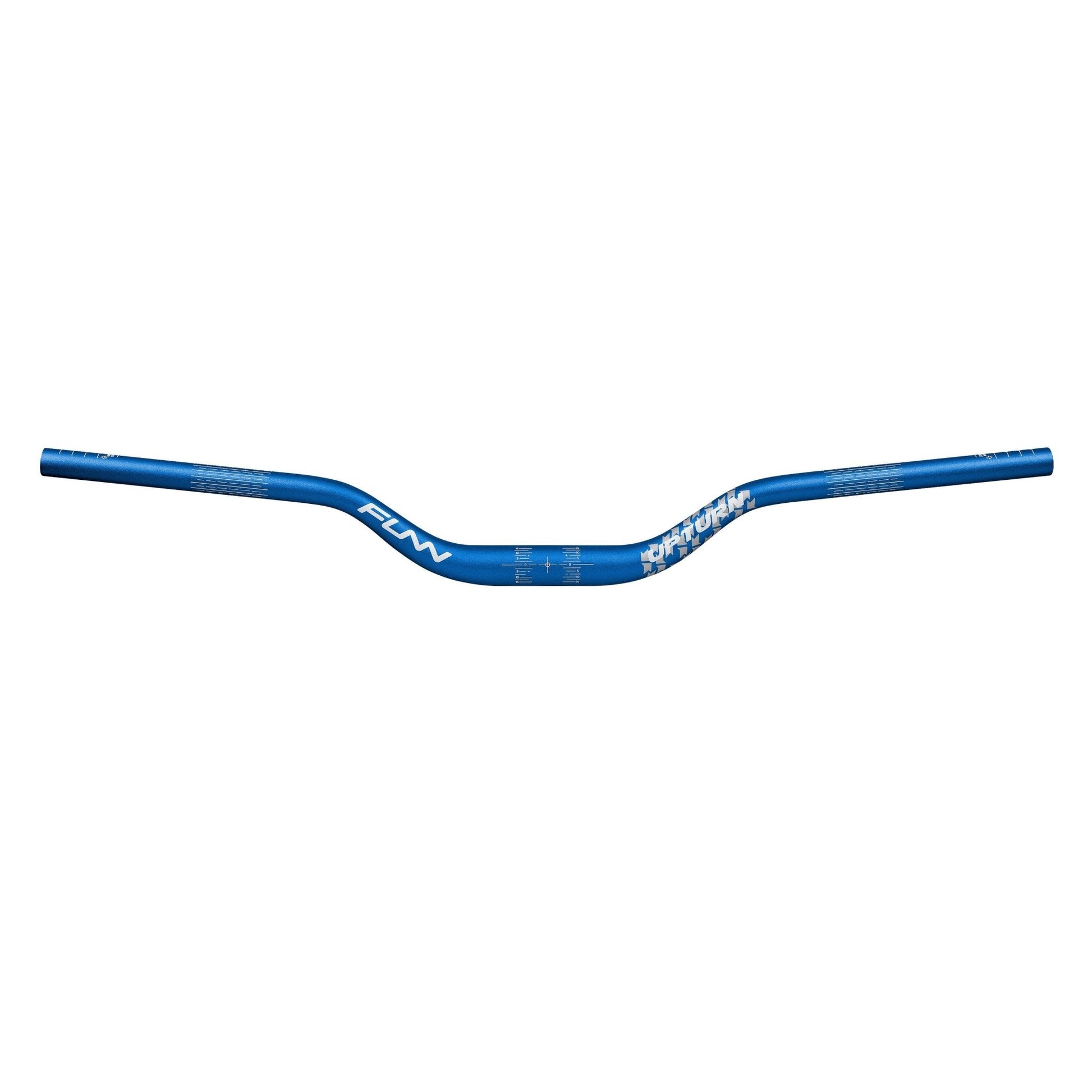 Funn mountain bike components - Upturn High Riser Handlebar Blue 55mm in a white background.