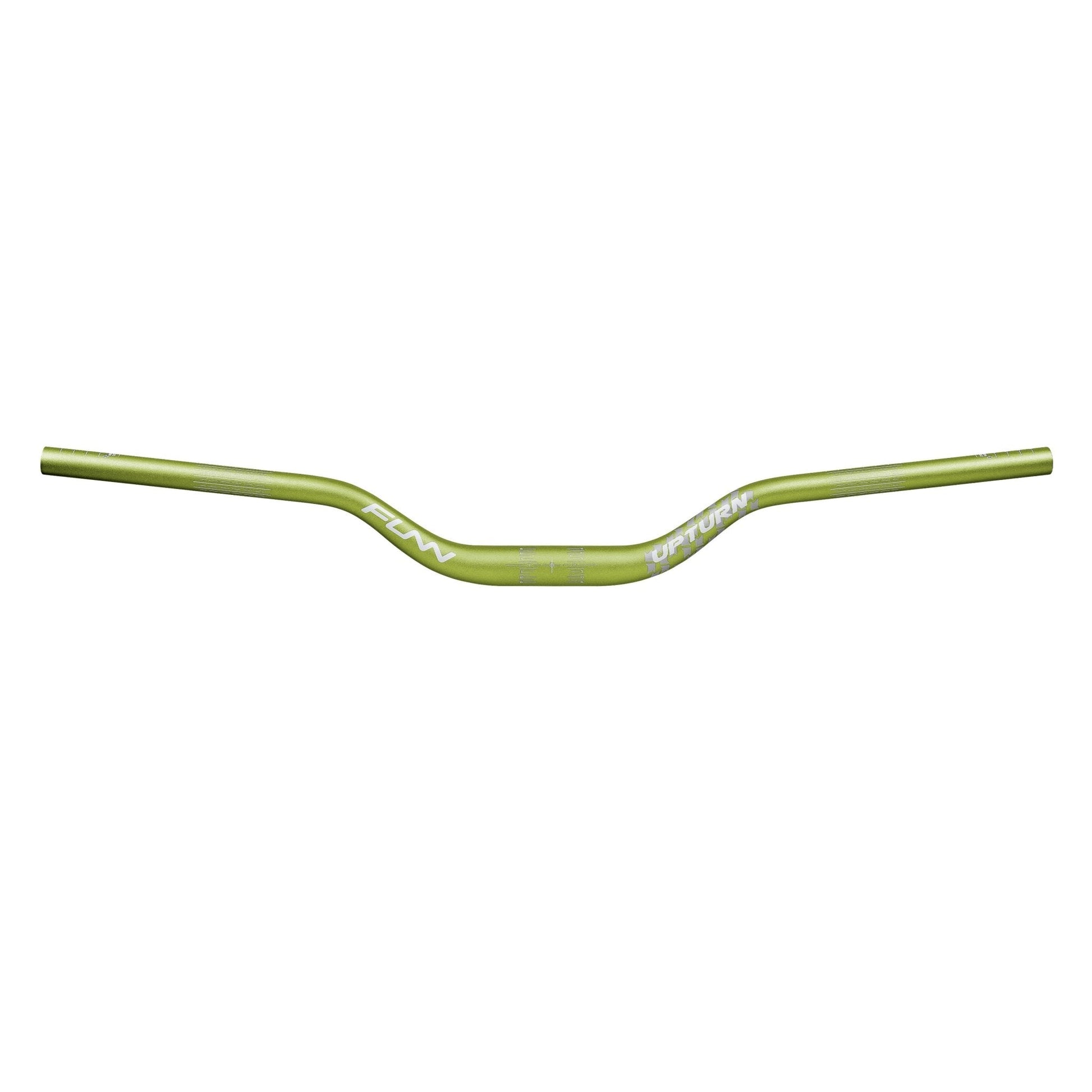 Funn mountain bike components - Upturn High Riser Handlebar Green 55mm in a white background.