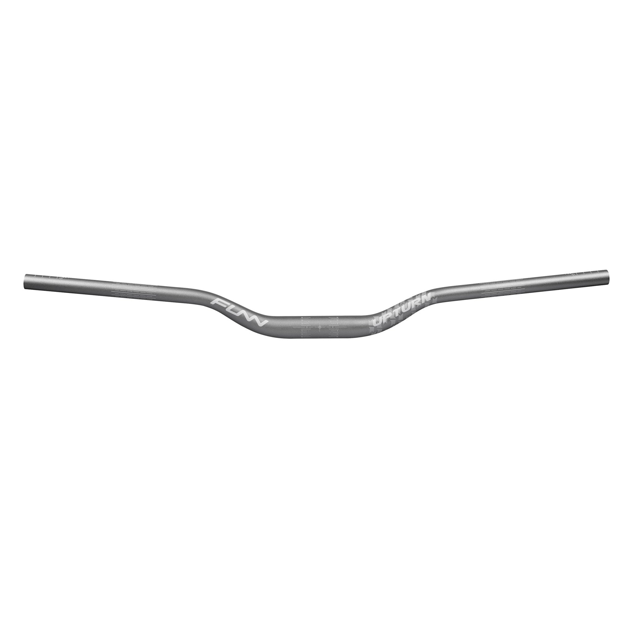 FUNN Upturn High Riser Handlebar, matte grey aluminum, wide swept-back rise bar for mountain bike control and comfort