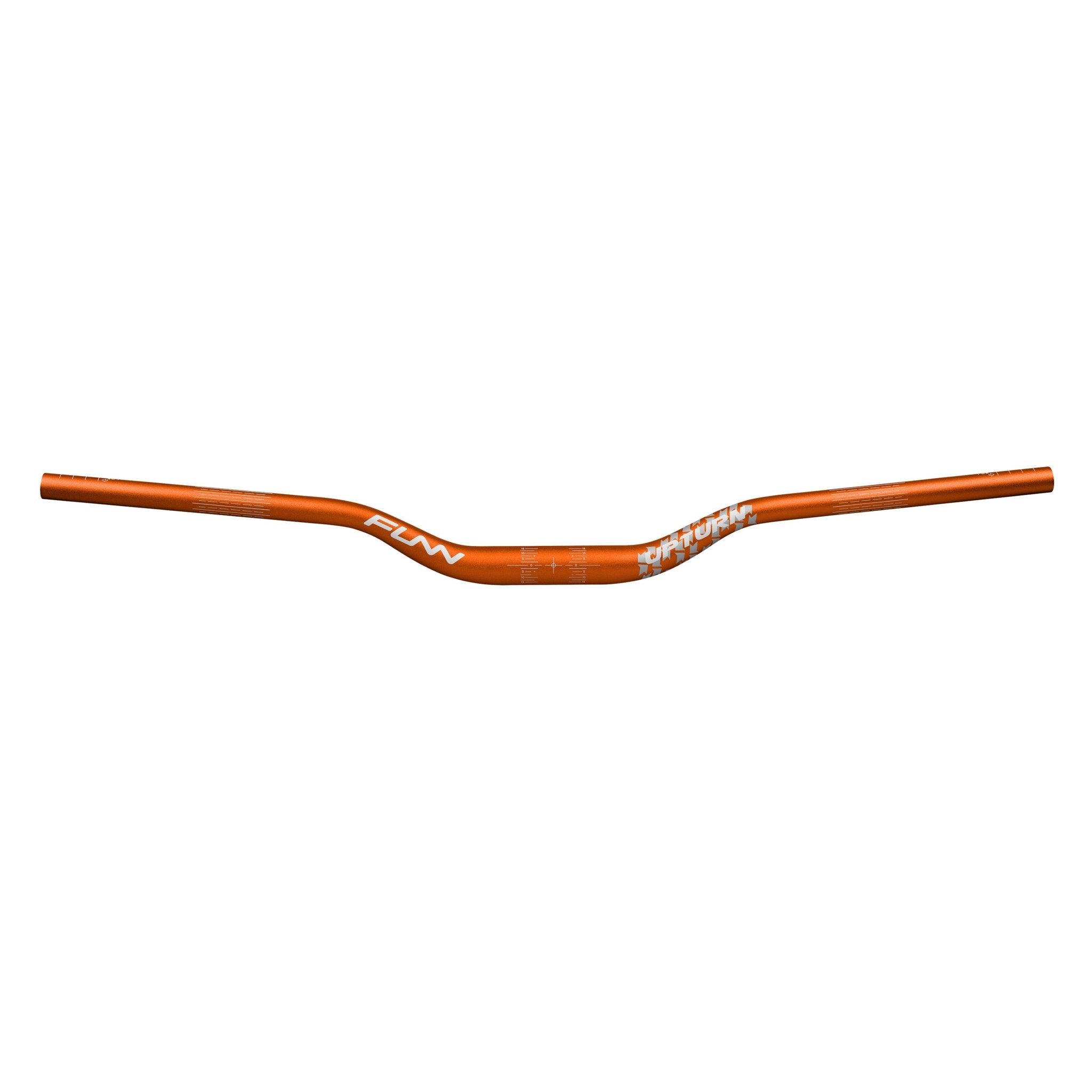 Orange FUNN Upturn High Riser Handlebar, alloy mountain bike bar with high rise and sweep for stable, comfortable control