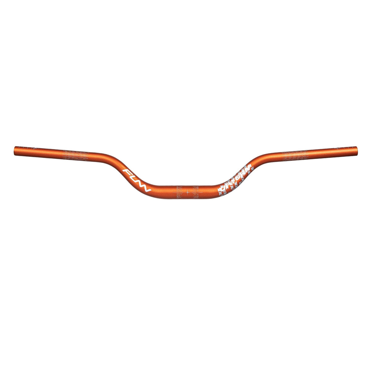 Orange FUNN Upturn High Riser Handlebar, aluminum mountain bike bar with high rise and sweep for control and upright riding