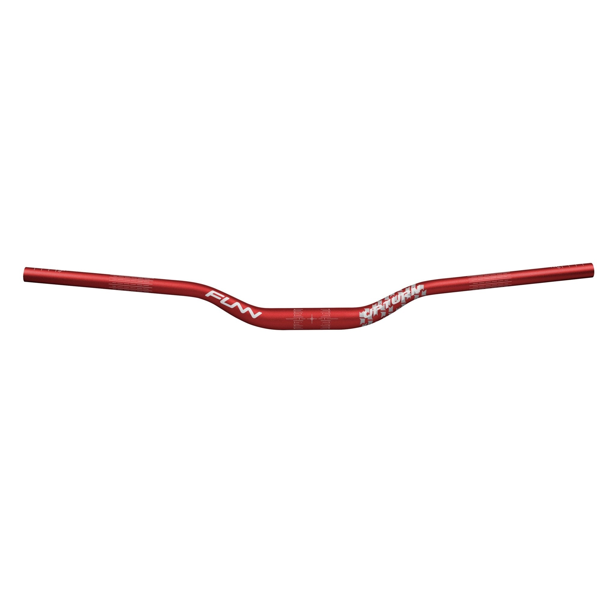 Red FUNN Upturn High Riser Handlebar, lightweight alloy mountain bike bar with high rise and sweep for better control and comfort