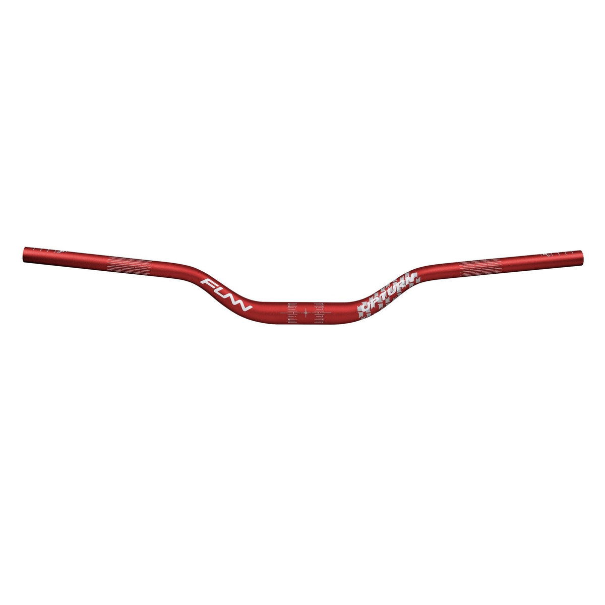 Red FUNN Upturn High Riser Handlebar, lightweight alloy MTB bar with ergonomic rise and sweep for better control and comfort
