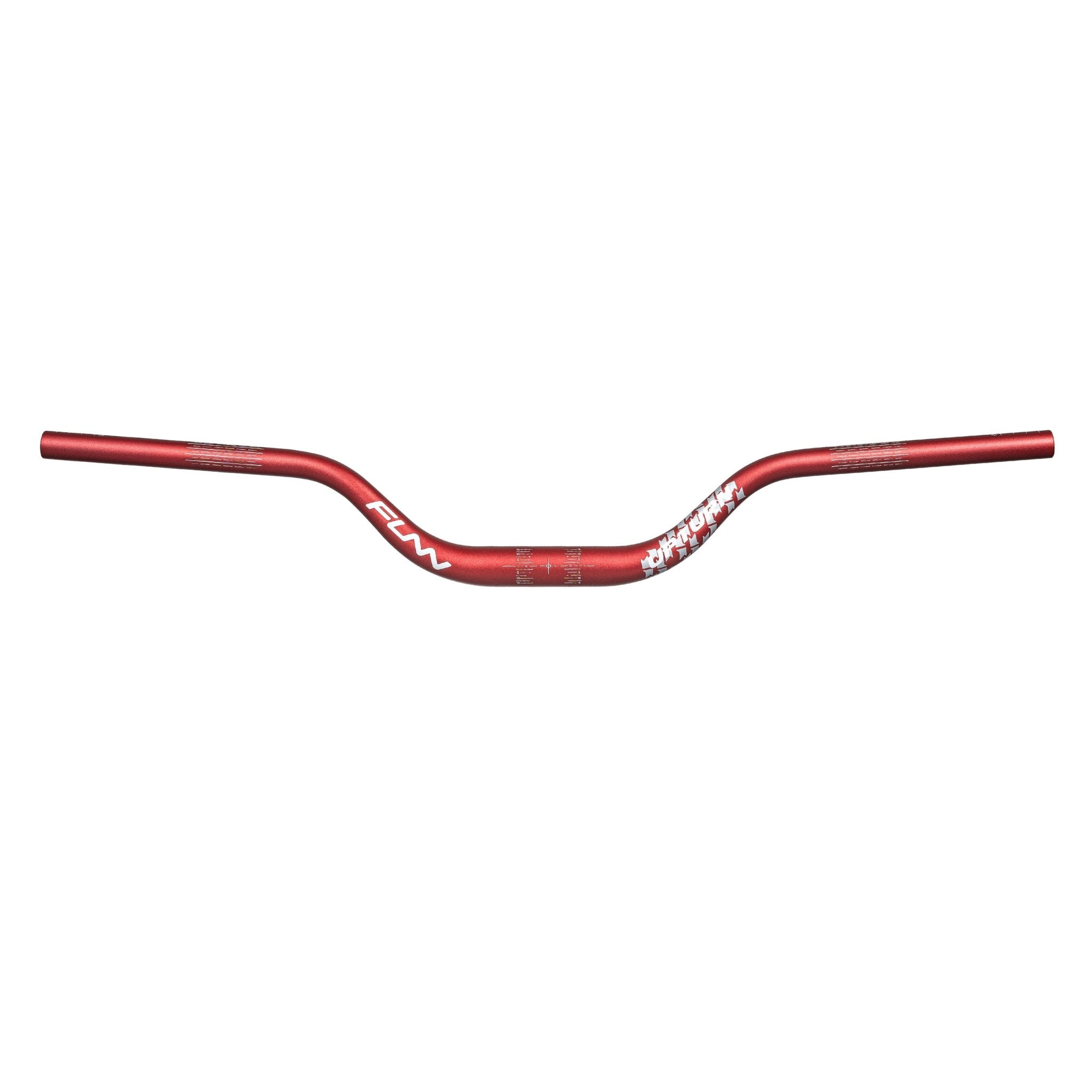 Red FUNN Upturn High Riser Handlebar, aluminum MTB bar with tall rise and sweep for improved control and comfortable riding