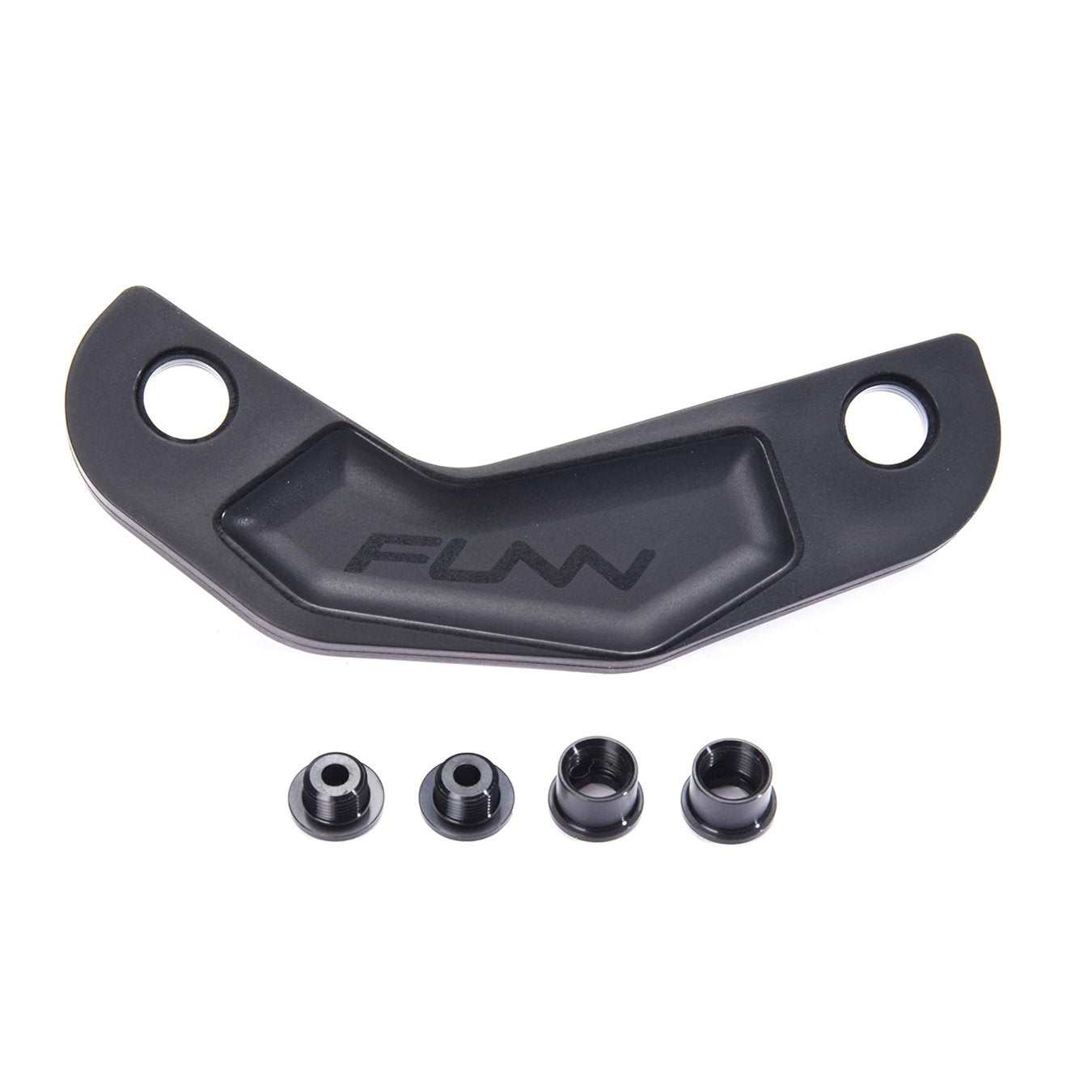 FUNN Zippa Spare Bash spare, black chainring bash guard with mounting bolts, curved design for MTB drivetrain protection