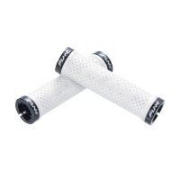 a pair of white Funn Combat II double clamp lock-on bike Grips
