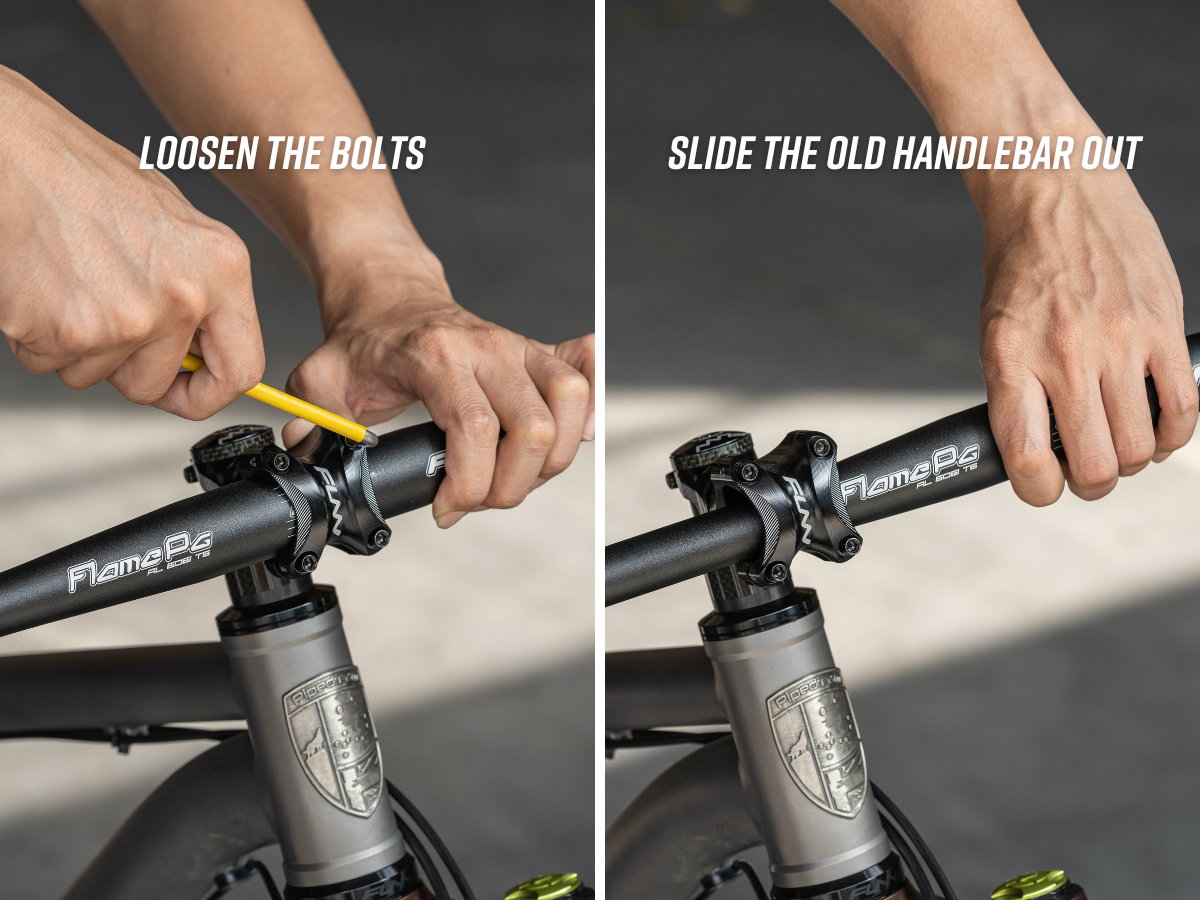 How to remove the old handlebars on a bicycle.