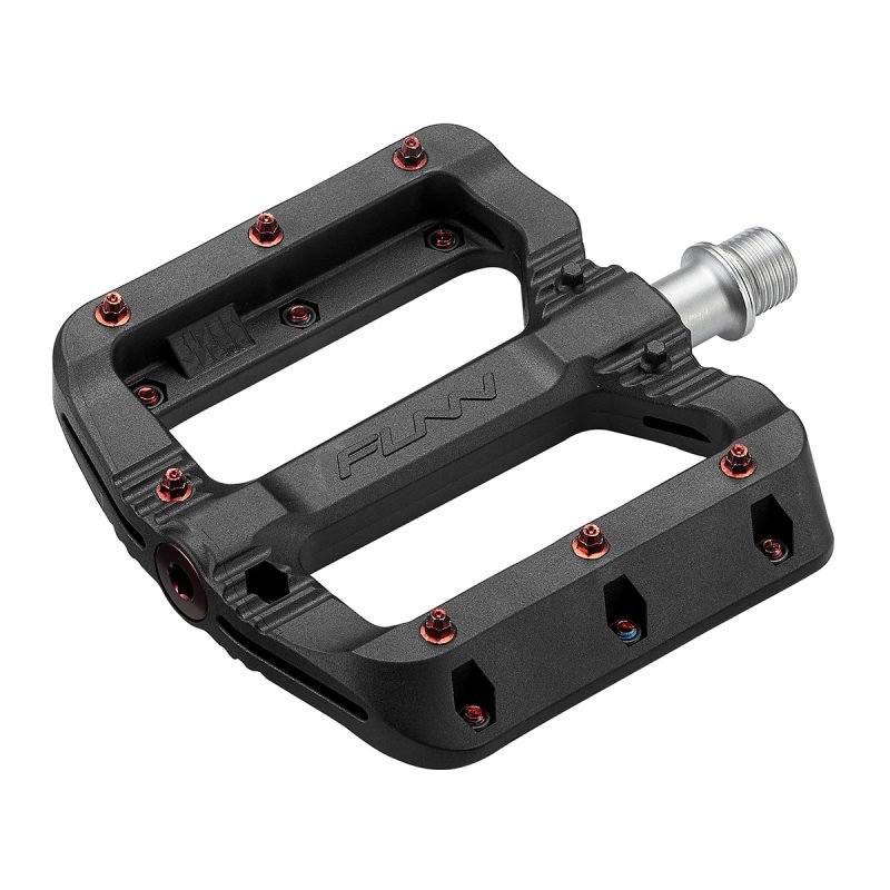 a Black Magic bicycle pedals with red pins 02