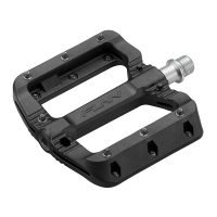 a Black Magic bicycle pedals with black pins