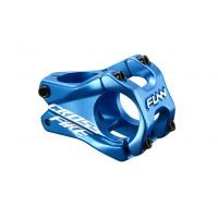a blue Funn Crossfire bike stem with 31.8mm bar clamp size and 35mm length.