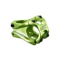 a green Funn Crossfire bike stem with 31.8mm bar clamp size and 35mm length.