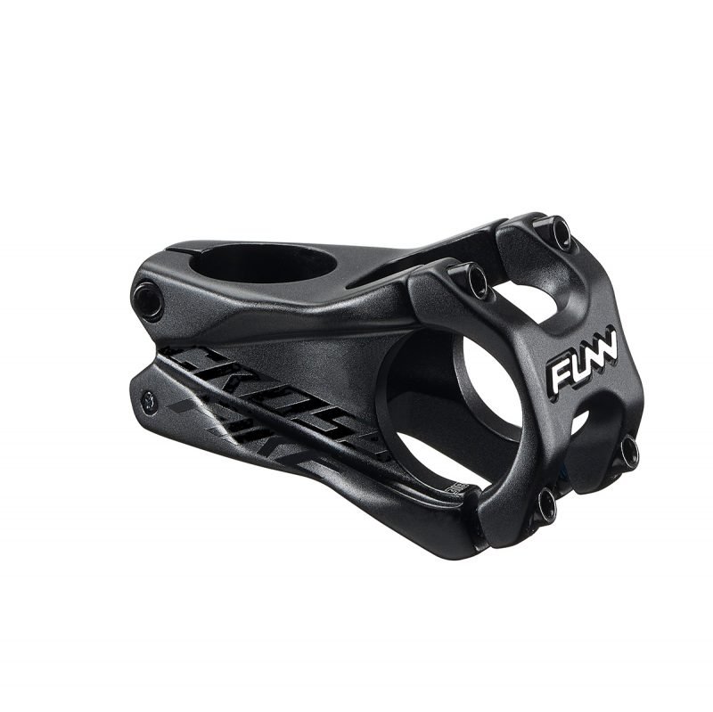 a black Crossfire bike stem with 31.8mm bar clamp size and 50mm length.