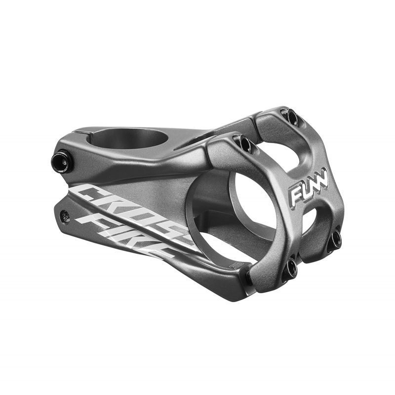 a gray Crossfire bike stem with 31.8mm bar clamp size and 50mm length.