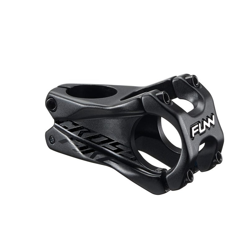 a black Funn Crossfire bike stem with 35mm bar clamp size and 50mm length.