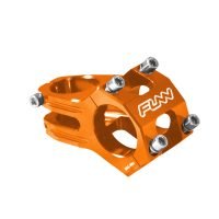 an orange funnduro bicycle stem with 31.8mm bar clamp size and 45mm length.