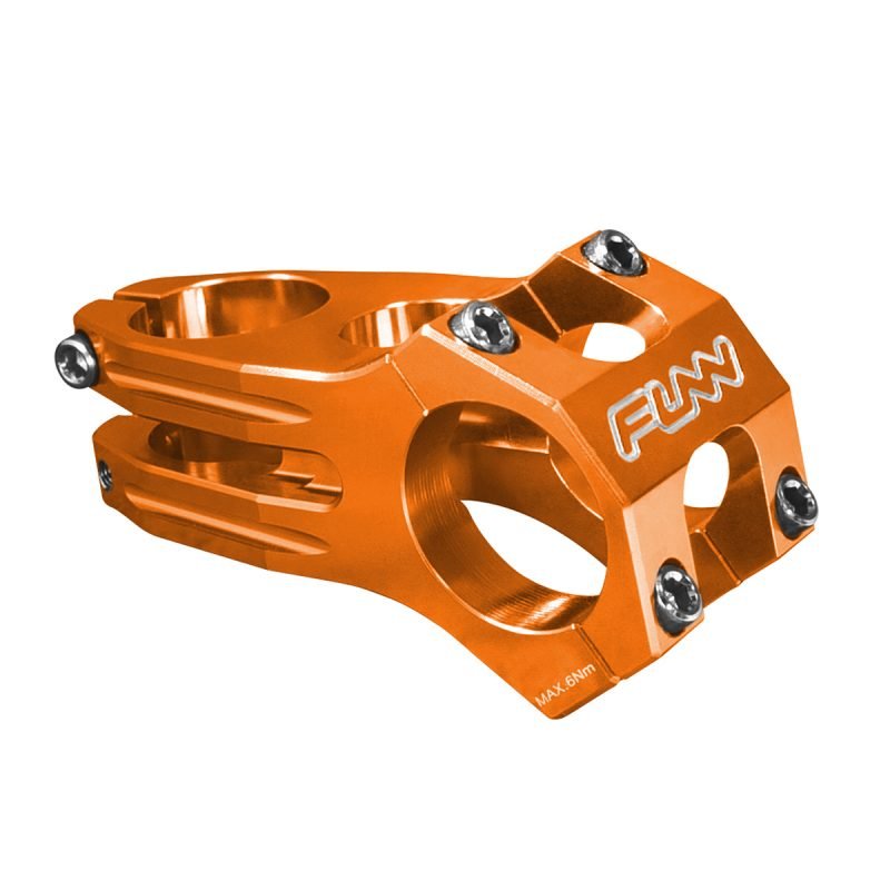 an orange funnduro bicycle stem with 31.8mm bar clamp size and 60mm length.