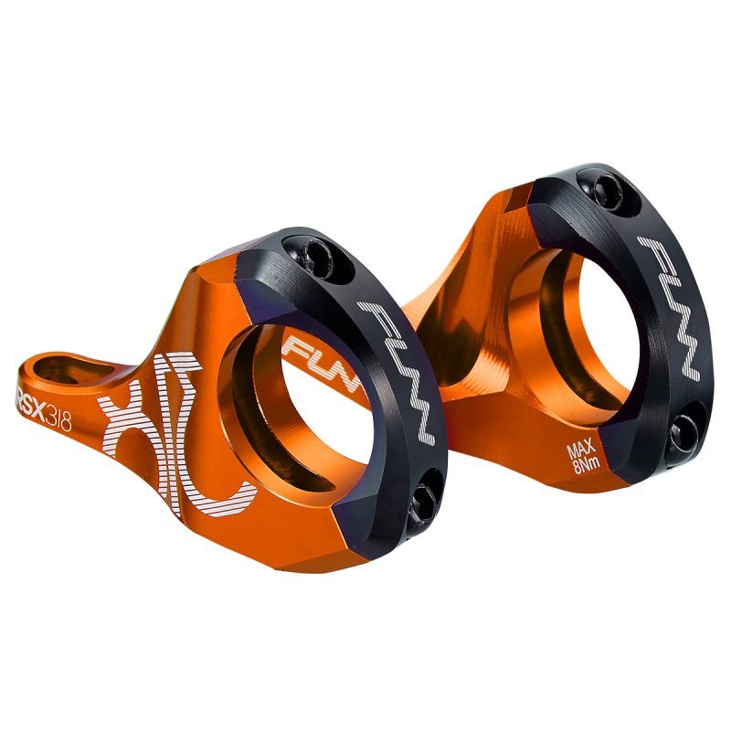 a pair of orange RSX bicycle stems with 31.8mm bar clamp size and 20mm rise 03