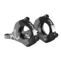 a pair of gray RSX bicycle direct mount stems with 31.8mm bar clamp size and 20mm rise.