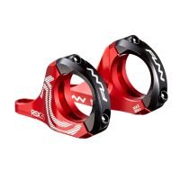 a pair of red RSX bicycle stems with 35mm bar clamp size and 30mm rise.