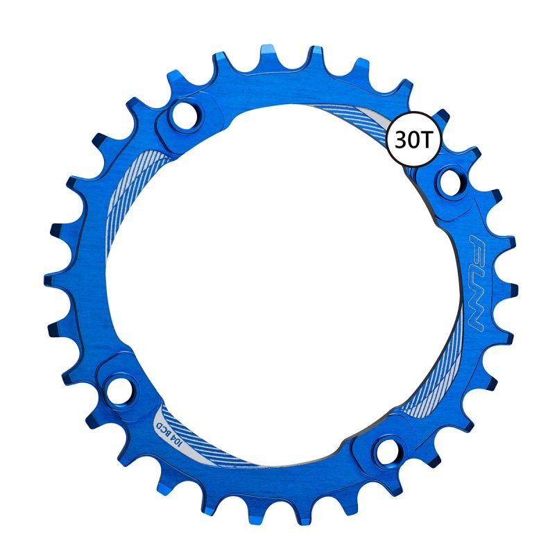 an image of a Solo Narrow-Wide chainring in blue color on a white background.