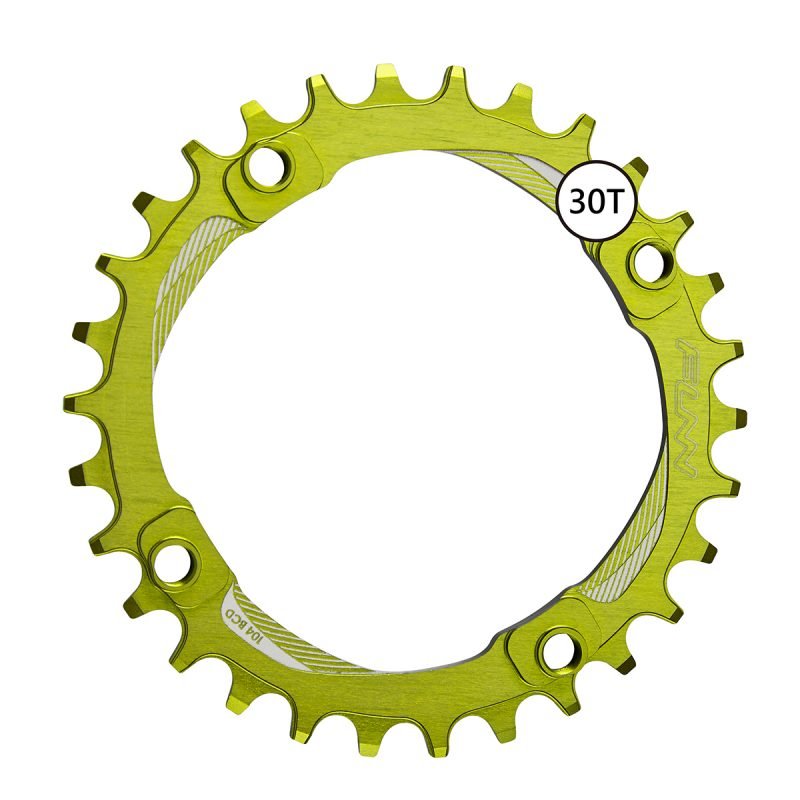 an image of a Solo Narrow-Wide chainring in green color on a white background.