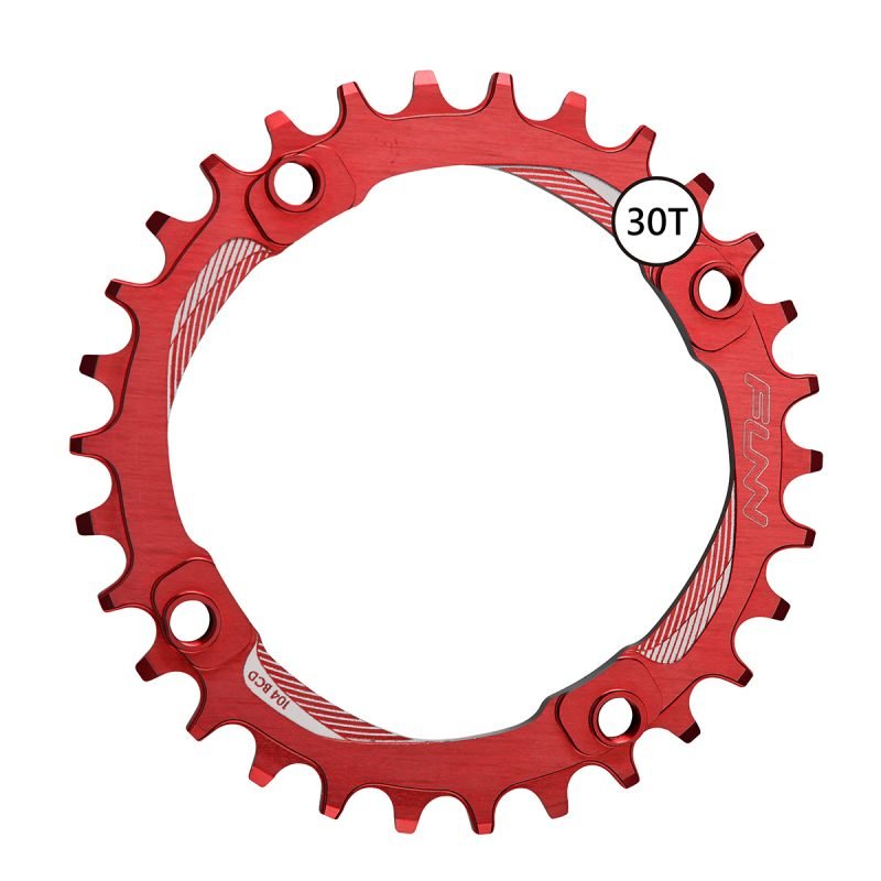 an image of a Solo Narrow-Wide chainring in red color on a white background.