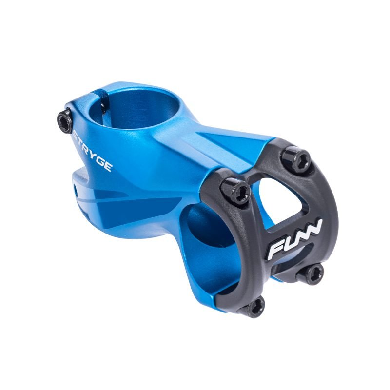 a blue Stryge bicycle stem with 55mm length