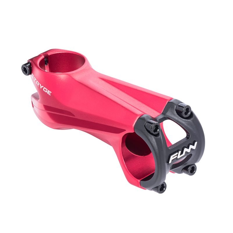 a red Stryge bicycle stem with 85mm length