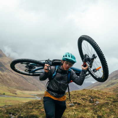 Funnbassador Matthew cycling Highland Trail 550 Challenge with a mountain bike in the Scottish Highlands.