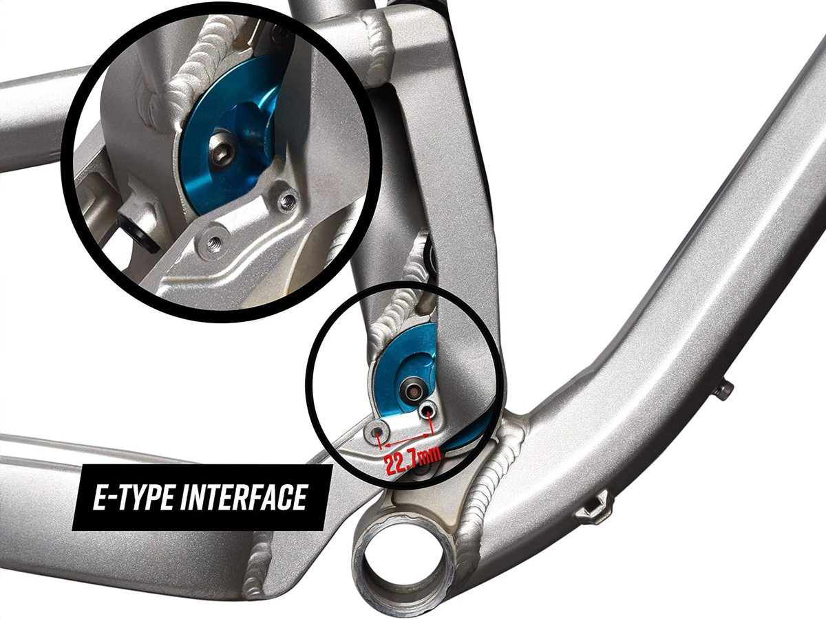 A picture of a bike frame with the e-type interface.
